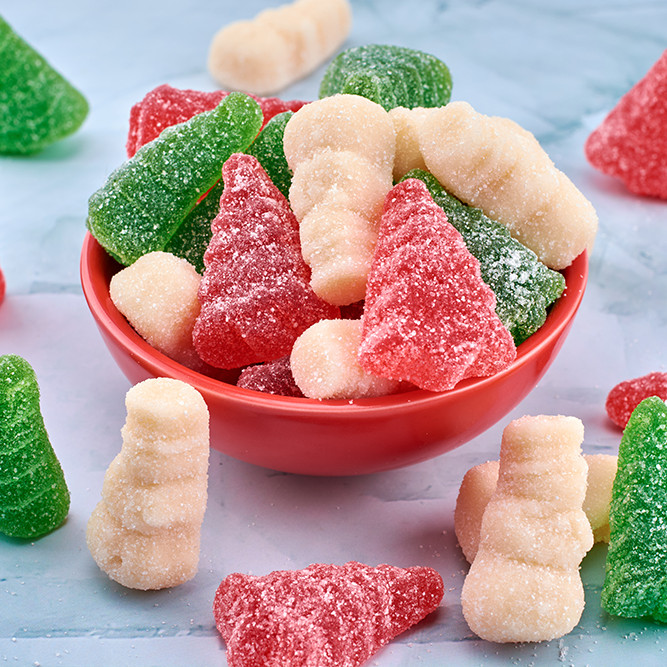 Christmas Gummi Snowman & Trees with Snow 