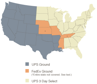 Ice Pack Shipping map